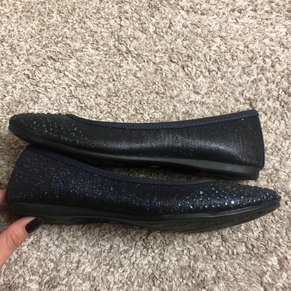 Dark navy blue flats - Picture 4 of 7